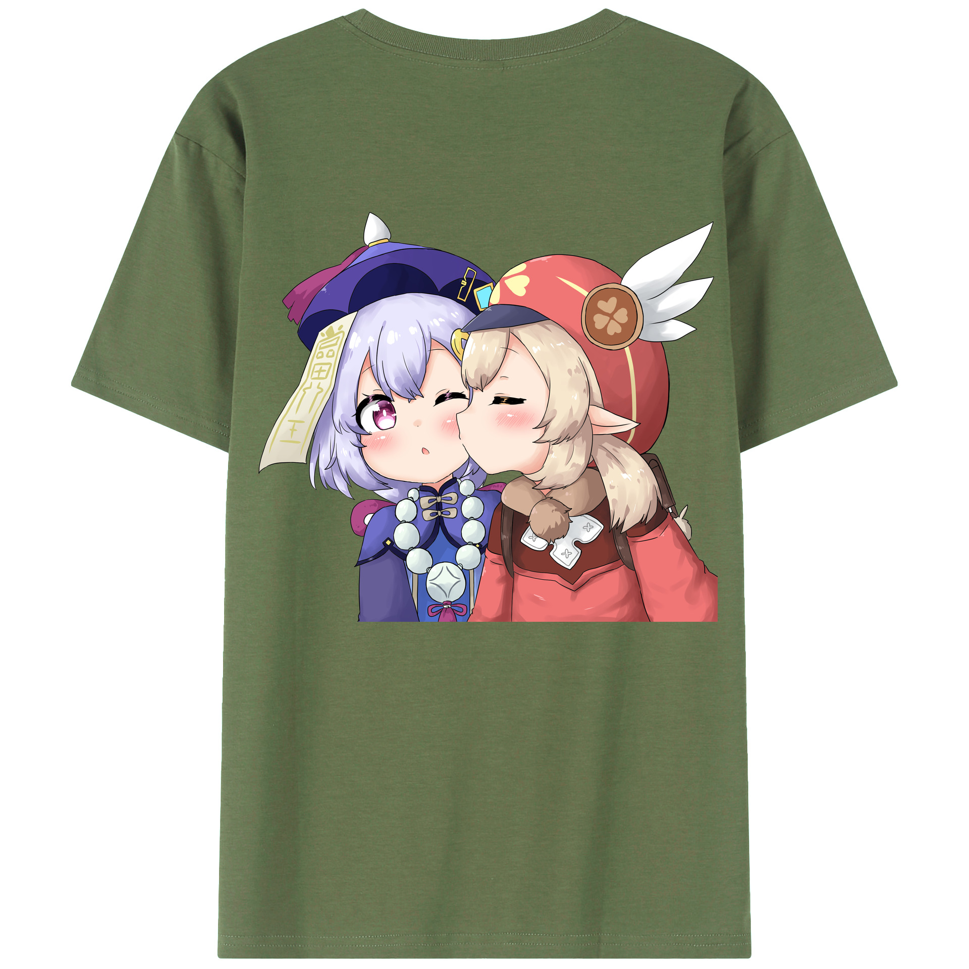 げんし神 七七 なな  genshin Nana 綿100％ メンズ半袖Tシャツ（バックプリント） 通気性